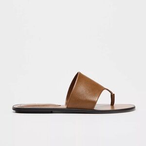 ZARA Brown Leather Flats - Women's Sandals